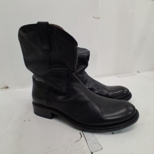 MEN'S FRYE DUKE ROPER FASHION BOOTS - SIZE 12D - BLACK/WASHED VEG LEATHER (STYLE: 3481313-BLK) image 4