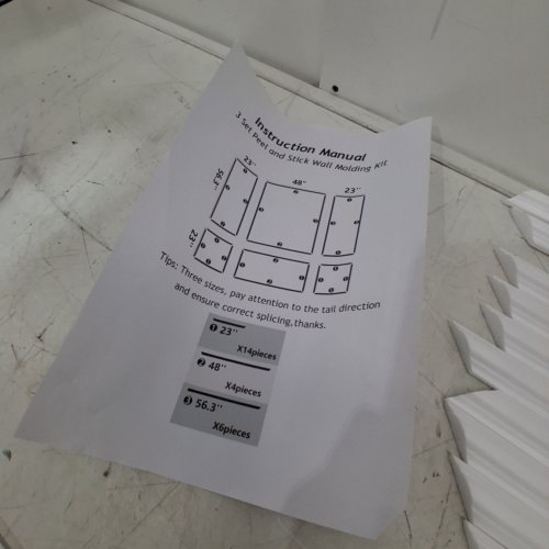 24PC DECORATIVE WALL MOLDING KIT 24" X 54" - 24" X 24" - WHITE image 3