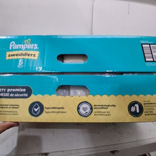 100PK PAMPERS SWADDLERS 100% LEAKPROOF DISPOSABLE BABY DIAPERS - SIZE 5 image 3