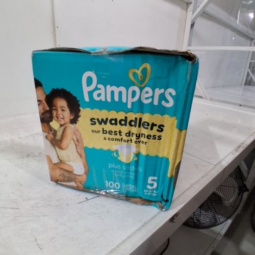100PK PAMPERS SWADDLERS 100% LEAKPROOF DISPOSABLE BABY DIAPERS - SIZE 5 image 5