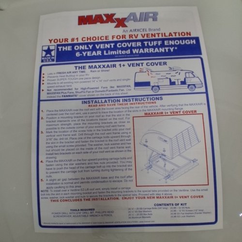 MAXXAIR RV VENT COVER COMPATIABLE WITH RV ROOF VENTS - 14" X 14" - WHITE image 4