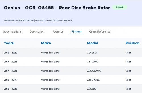 2PK GENIUS REAR DISC BRAKE ROTORS FOR VARIOUS MERCEDES-BENZ MODELS (MODEL: GCR-G8455) image 2