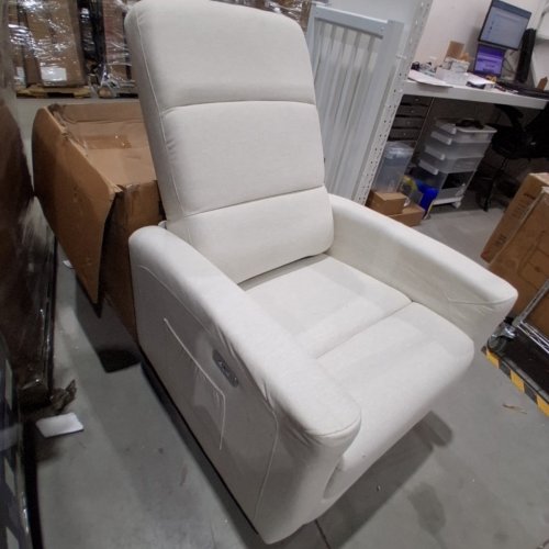 DREAM ON ME DOM FAMILY BERKLEY GLIDER POWER FABRIC RECLINER CHAIR - 39" - SWEET CREAM (MODEL: 6111P-SWC) image 7