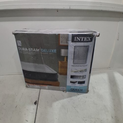 INTEX DURA-BEAM DELUXE SERIES SELF-INFLATABLE MATTRESS WITH INTERNAL PUMP - 13" HEIGHT - QUEEN - GREY image 4