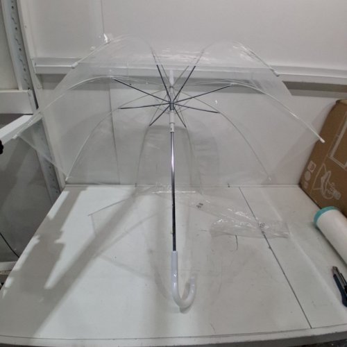 BUBBLE CLEAR UMBRELLA - 45" - CLEAR/WHITE image 2