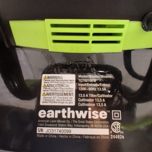 EARTHWISE TILLER/CULTIVATOR - 16" - 120V, 13.5A - GREEN AND BLACK (MODEL: TC70016EW) image 4