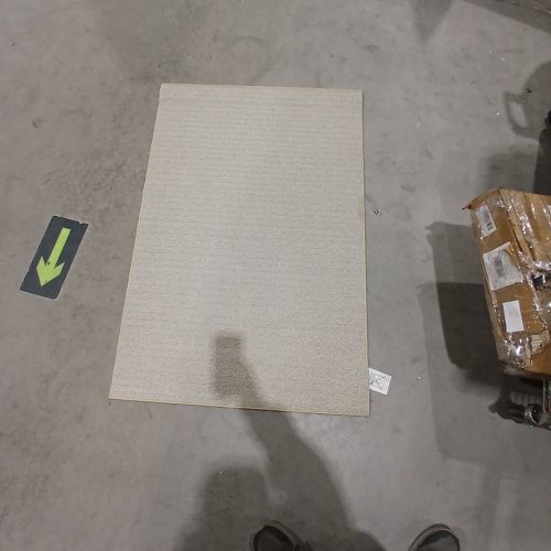 WOVEN HERRINGBONE ENTRYWAY RUG - 48" X 32" - BEIGE/WHITE image 2
