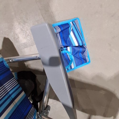 2PK FOLDING CAMPING CHAIRS - 32" - BLUE STRIPED (MODEL: JR-ZKCS-01) image 3