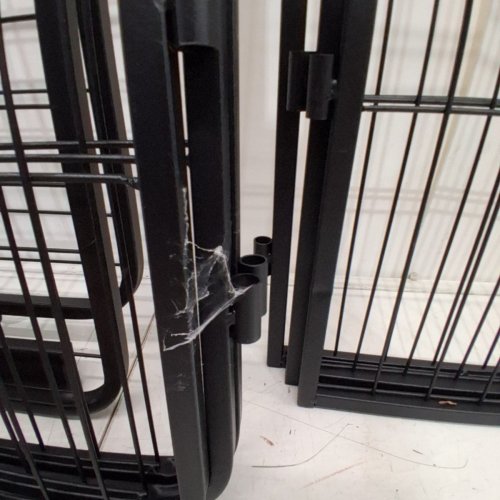 FEANDREA STEEL PET EXERCISE PEN PLAYPEN WITH ROOF - 66.9" X 66.9" - 31.5" - BLACK/ORANGE (MODEL: PPK048B101) image 4