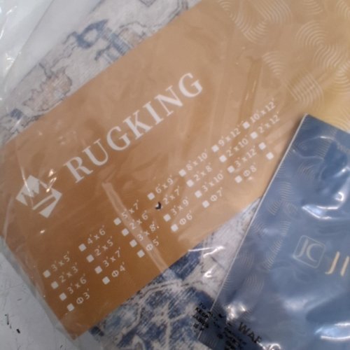 RUGKING NON-SLIP AREA RUG - 2FT X 7FT - VINTAGE BLUE/WHITE (STYLE : 00610389559206) image 3