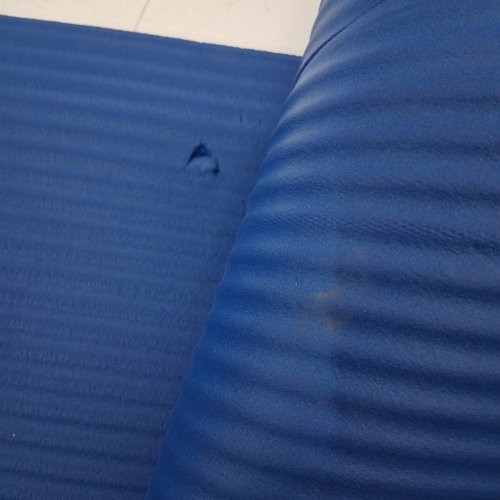 AMAZON BASICS EXTRA THICK EXERCISE YOGA MAT WITH CARRY STRAP - 74" X 24" X - 1/2" THICK - BLUE image 3
