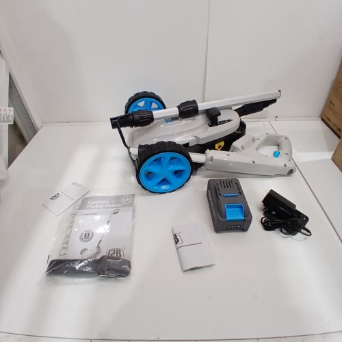 RB CORDLESS SMALL LAWN MOWER - 3 CUTTING HEIGHTS - 40 VOLTS -56"- BLUE/WHITE (MODEL: EB122C) image 3
