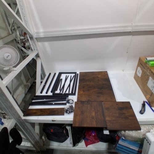 WOOD AND METAL AQAURIUM STAND - BROWN AND BLACK image 2