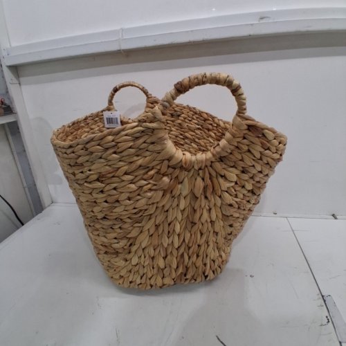 LARGE SEAGRASS WOVEN WICKER BASKET WITH ARCHED HANDLES - 19" X 20" - NATURAL/BROWN (MODEL: 48970) image 3