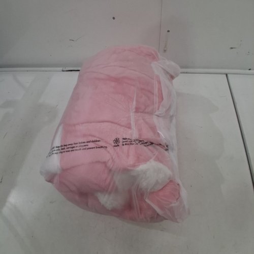 WEARABLE BLANKET HOODIE WITH LETTER 'L' - OVERSIZED BLANKET, OSFM - PINK image 4