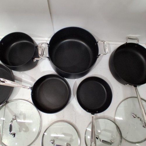 10PC ALL-CLAD HA1 HARD ANODIZED NONSTICK COOKWARE SET - BLACK image 4