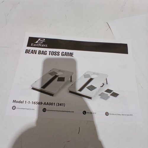 EASTPOINT BEAN BAG TOSS CORNHOLE SET - WHITE AND BLACK (MODEL: 1-1-16569-AA001) image 2