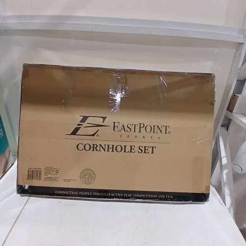 EASTPOINT BEAN BAG TOSS CORNHOLE SET - WHITE AND BLACK (MODEL: 1-1-16569-AA001) image 5