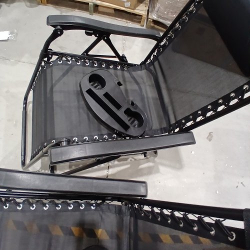 2PK JEAREY ZERO GRAVITY LOUNGE CHAIRS WITH CUP HOLDER TRAYS - BLACK (MODEL: A043-005-001) image 4