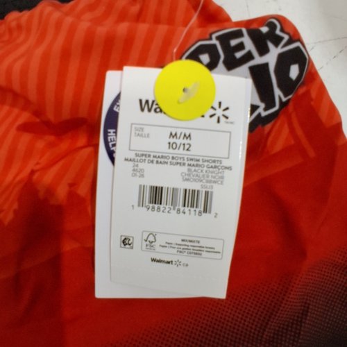 BOYS' SUPER MARIO BOWSER SWIM SHORTS - M 10/12 - RED / ORANGE image 2