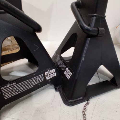 2PK ADJUSTABLE HEIGHT DOUBLE LOCKING JACK STANDS - 3 TON - BLACK/ORANGE (MODEL: ‎HM3141C) image 3
