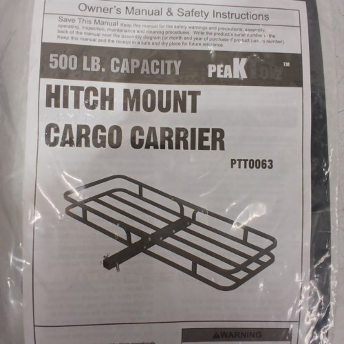 PEAKTOW HITCH MOUNT CARGO CARRIER - 51.5" X 17.5" X 4" - BLACK (MODEL: PTT0063) image 6