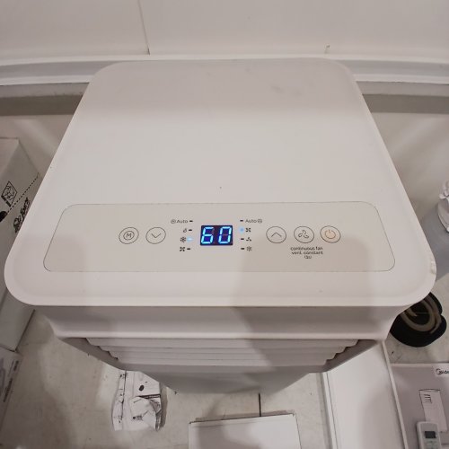 MIDEA PORTABLE AIR CONDITIONER WITH COMPACT INDOOR COOLING UNIT WITH REMOTE CONTROL, EASY-ROLL CASTERS, 3-IN-1 COOLING, FAN AND DEHUMIDIFIER MODES - 5,000 BTU - WHITE (MODEL:MPA05RWWCM) image 2