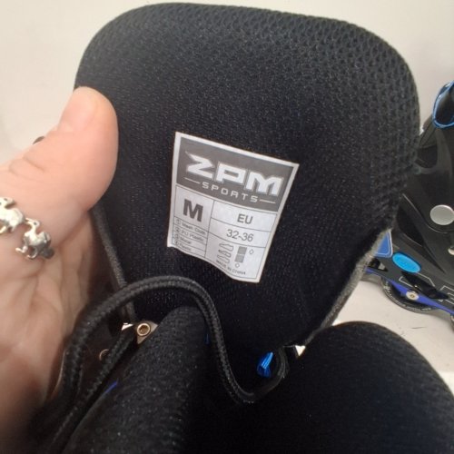 KID'S ZPM SPORTS INLINE ROLLER SKATES - MEDIUM - BLACK/BLUE image 5