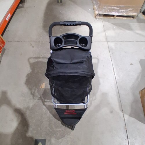 VEVOR 3 WHEEL PET STROLLER WITH CUP HOLDERS AND BRAKE - 35LB MAX - BLACK (MODEL: GS301) image 2