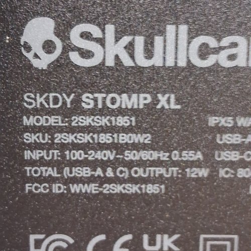 SKULLCANDY STOMP XL WIRELESS BLUETOOTH PARTY SPEAKER - INTEGRATED CARRY HANDLE​, IPX5 WATER RESISTANCE, 12-HOUR BATTERY LIFE - BLACK ORANGE (MODEL:2SKSK1851/4449801) image 9