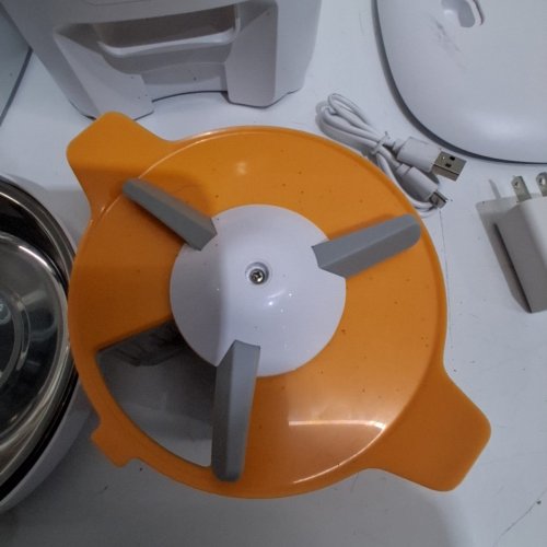 YUPOSL AUTOMATIC CAT FEEDER FOOD DISPENSER WITH ANTI-JAM DESIGN AND STAINLESS STEEL BOWL - 3L - WHITE/ORANGE (MODEL: YPF01) image 5