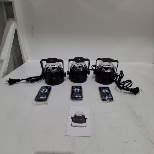 3PK LUDITEK SOUND ACTIVATED PARTY LIGHTS WITH REMOTE CONTROL - BLACK image 3