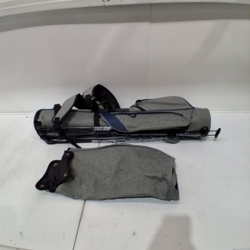 APXL SMALL KICK STAND GOLF BAG WITH 3 WAY DIVIDER POCKET WITH RAIN COVER AND CARRY STRAP - 32" - GREY image 2