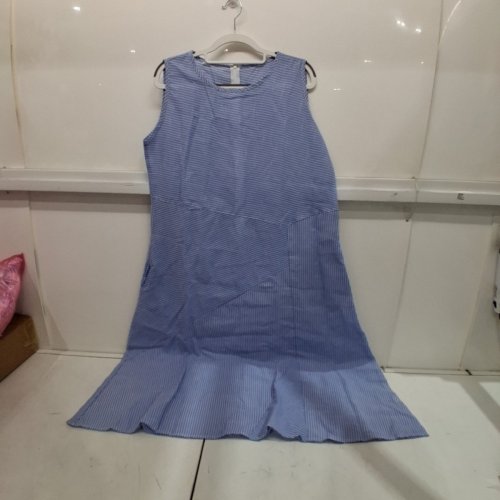 WOMEN'S SUMMER SLEEVELESS STRIPED DRESS - EXTRA LARGE - BLUE/WHITE image 2