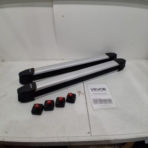VEVOR ALUMINUM SKI & SNOWBOARD ROOF RACK WITH LOCK & RUBBER PADDING - UNIVERSAL FIT/165LBS MAX - SILVER/BLACK (MODEL: XDZ-005-SH) image 2