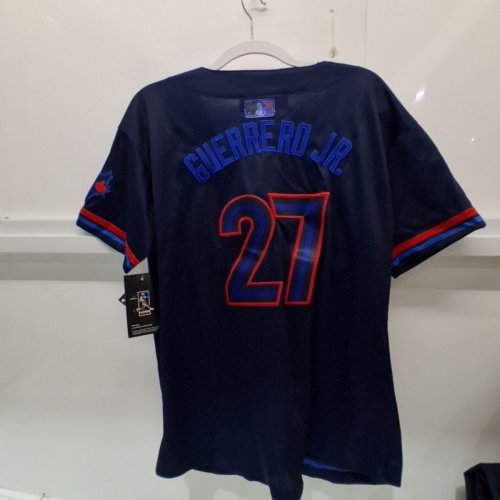 MEN'S NIKE VLADIMIR GUERRERO JR. NAVY TORONTO BLUE JAYS CITY CONNECT LIMITED JERSEY - XXL - BLACK/BLUE/RED image 3