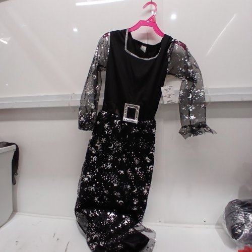 GIRLS WAY TO CELEBRATE! CELESTIAL WITCH COSTUME -LARGE 10-12 - BLACK image 2