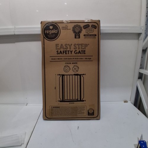 REGALO EASY-STEP METAL WALK-THROUGH PRESSURE MOUNT SAFETY GATE - 30"X29"-38.5" - WHITE (MODEL#: 1160 DS) image 4