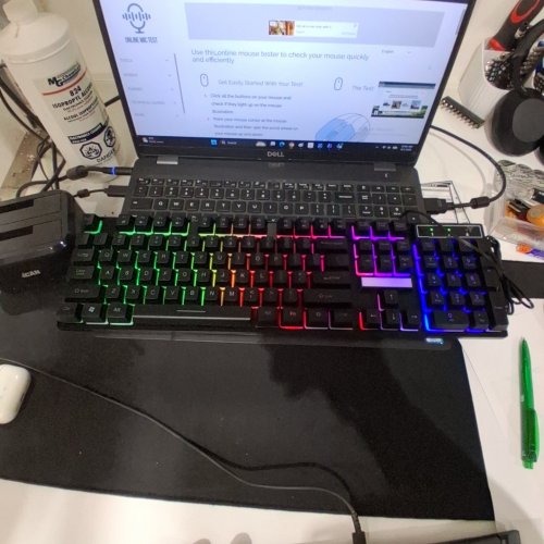 2PC AQVIN WIRED GAMING RGB KEYBOARD AND MOUSEPAD SET - BLACK (MODEL: GK70X) image 2
