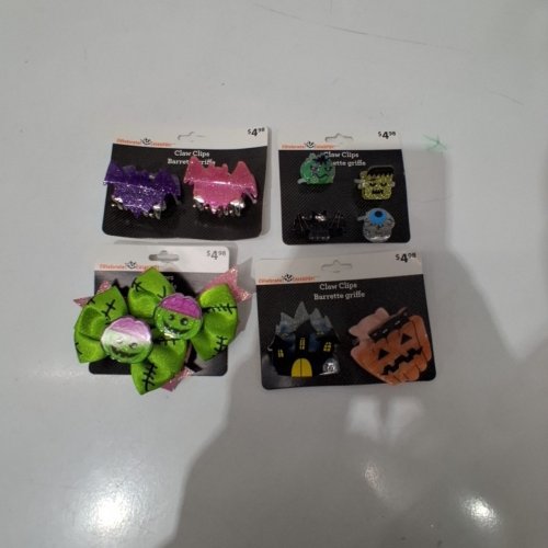4PC ASSORTED WAY TO CELEBRATE HALLOWEEN CLAW CLIPS - MULTICOLOUR image 2