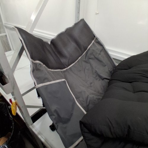 FOLDING CAMPING COT WITH MATTRESS TOPPER - 78" X 32" - GREY/BLACK image 3
