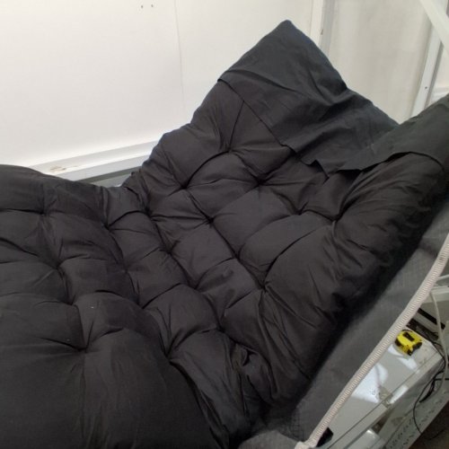 FOLDING CAMPING COT WITH MATTRESS TOPPER - 78" X 32" - GREY/BLACK image 4
