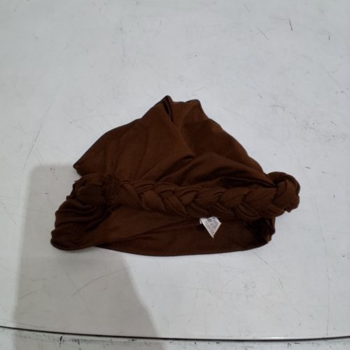 WOMANS FLAT HAT BRAID CAP - BROWN image 2
