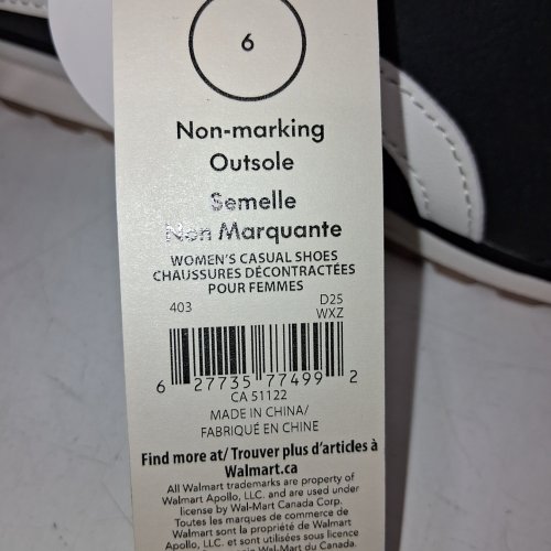 WOMEN'S NO BOUNDARIES CASUAL LACE-UP SHOES - SIZE 6 - BLACK/WHITE image 2