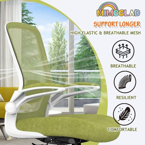 MIMOGLAD HIGH BACK HOME OFFICE CHAIR WITH ADJUSTABLE LUMBAR - 42.52" X 19.68" - PEAR GREEN image 5