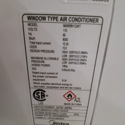 MIDEA U-SHAPED SMART INVERTER WINDOW AIR CONDITIONER - 8,000 BTU - WHITE (MODEL: MAW08V1QWT) image 7