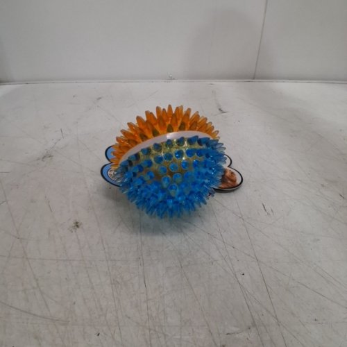 DENTAL CHEWING DOG BALL - 3.5" - ORANGE/BLUE (MODEL: 97551) image 4