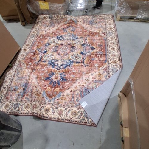 DEERLY BOHO LARGE WASHABLE AREA RUG - 8FT X 10FT - BRICK RED - (MODEL: ‎BK02-0019) image 3
