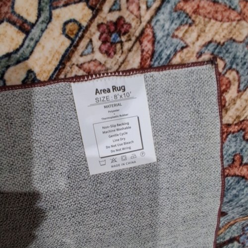 DEERLY BOHO LARGE WASHABLE AREA RUG - 8FT X 10FT - BRICK RED - (MODEL: ‎BK02-0019) image 4