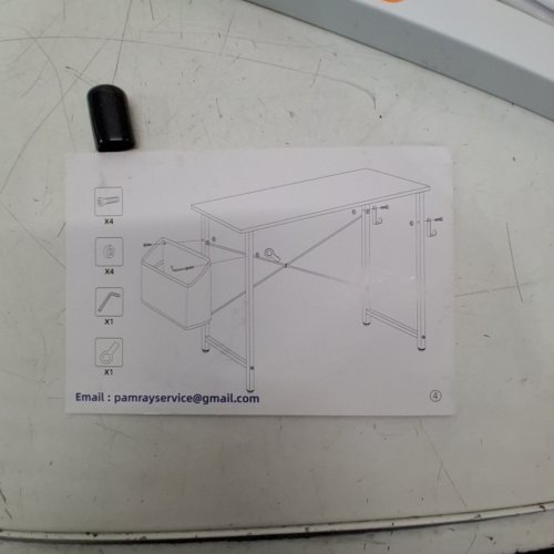 WRITING OFFICE DESK WITH SIDE POCKET - 32" X 16" X 29" - WHITE image 2